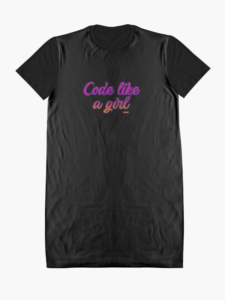 Alternate view of Code like a girl Graphic T-Shirt Dress
