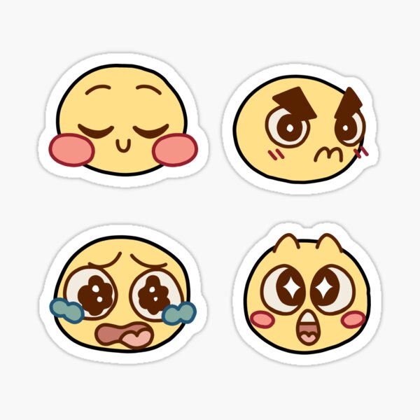 Cursed Emoji Sticker Blushing Sticker for Sale by aliinanadeem