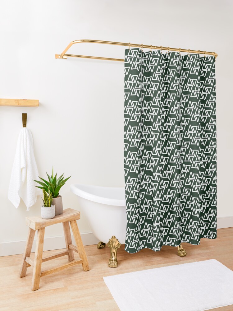 Alternate view of Math Binary Triangle Pattern Shower Curtain