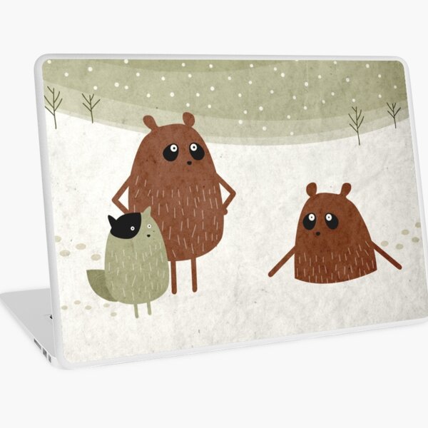 bears and squirrel in the snow Laptop Skin