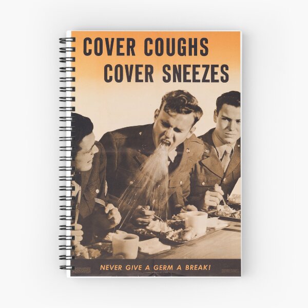 Item preview, Cover Coughs, Cover Sneezes. Never Give a Germ a Break!  - Vintage WW2 Propaganda Health Poster designed and sold by 321Outright.
