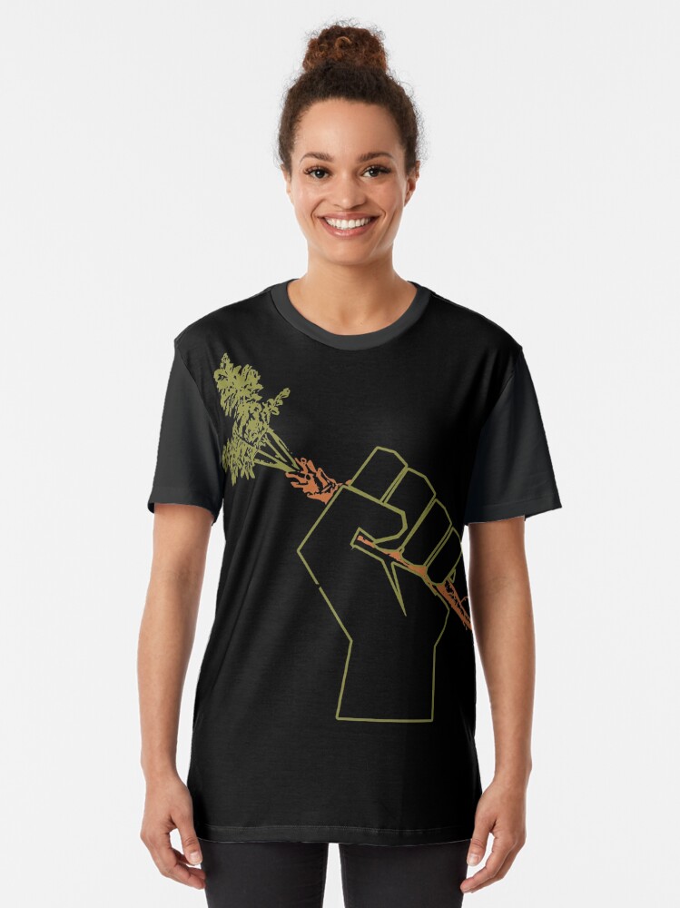 Alternate view of Veggie Permaculture Fist of Solidarity Graphic T-Shirt
