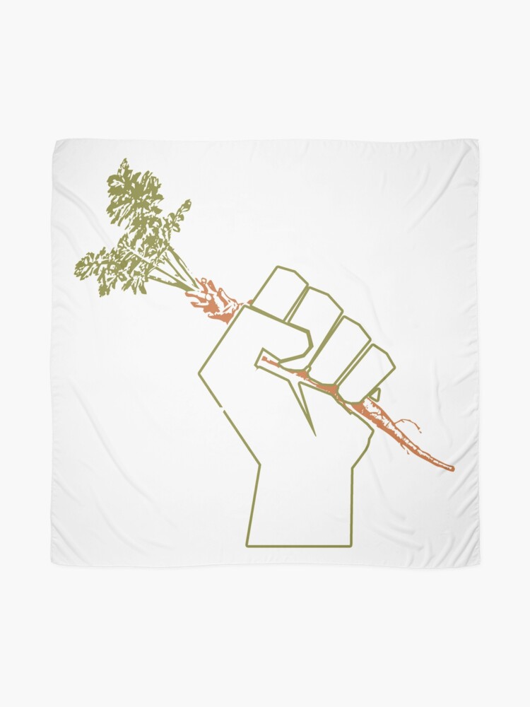 Alternate view of Veggie Permaculture Fist of Solidarity Scarf