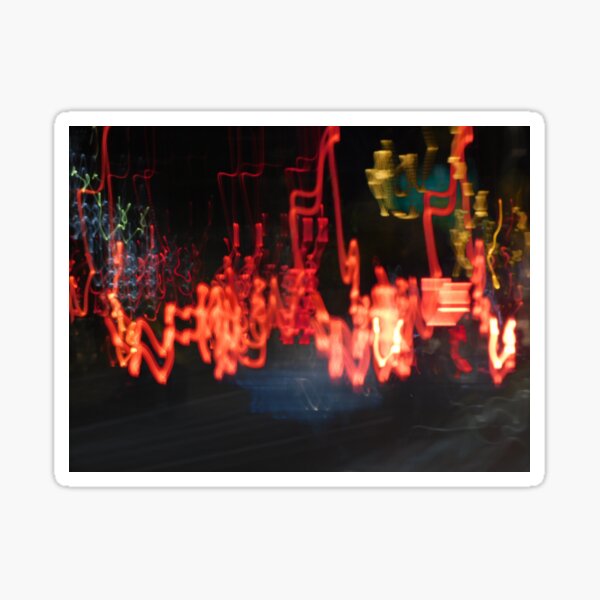 Light trails in the rain Sticker