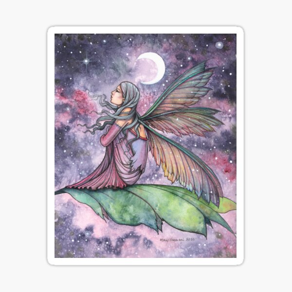 Item preview, Drifting Away Fairy and Moon Fantasy Art by Molly Harrison designed and sold by Molly  Harrison.