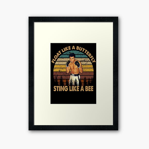 Vintage Muhammad Ali TShirt, Gift, Retro, Boxing. Sting Like A bee Framed Art Print