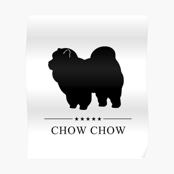 Chow Chow Black Silhouette Poster