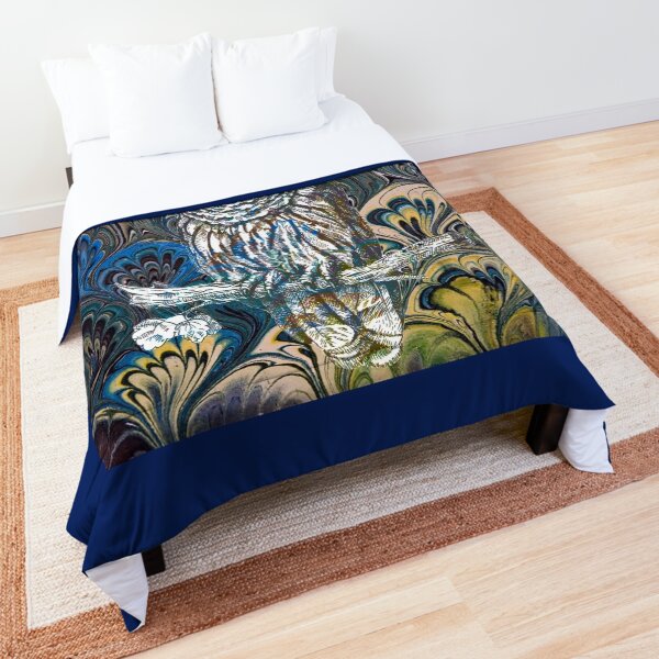 Owl in Blue Comforter