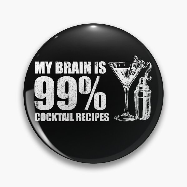 Item preview, My Brain Is 99% Cocktail Recipes Funny Bartender Quote Gift Gear designed and sold by DynamicDesign.