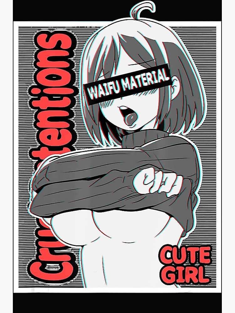 "Ahegao Anime girl, Ecchi Waifu Material, lewd otaku" Poster by