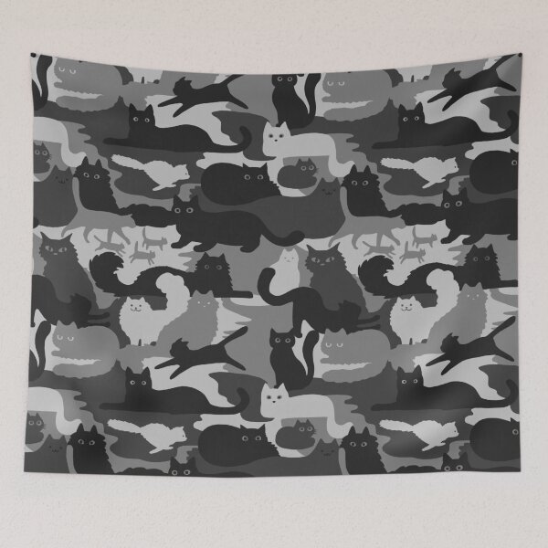 Item preview, Camouflage Pattern with Cats | Grey and Black Cats Camo designed and sold by Jenn Inashvili.