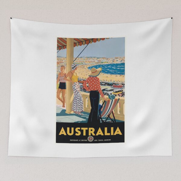 Item preview, 1929 AUSTRALIA Bondi Beach Travel Poster designed and sold by retrographics.
