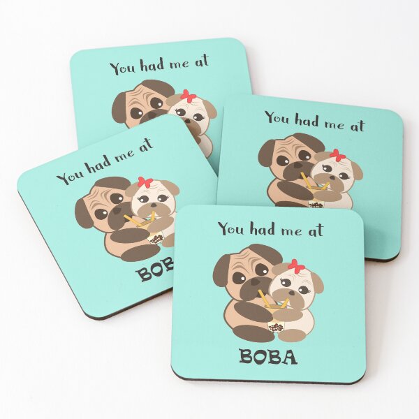 Item preview, Baby Pug Lovers Sharing Boba Tea designed and sold by merchloh128.