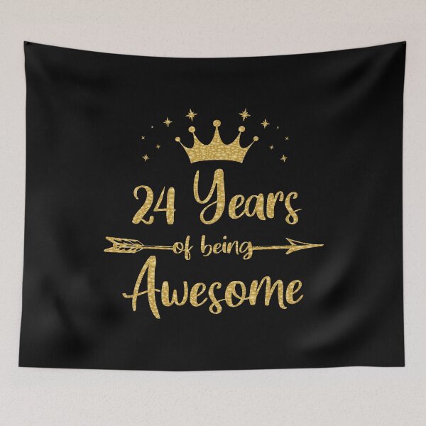 Item preview, Womens 24 Years Of Being Awesome Women 24th Happy Birthday print designed and sold by Grabitees.