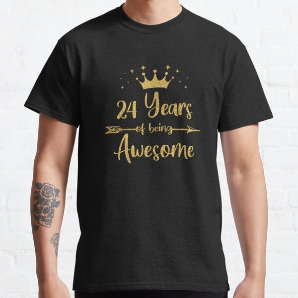 Womens 24 Years Of Being Awesome Women 24th Happy Birthday print Kids  T-Shirt by Art Grabitees - Fine Art America