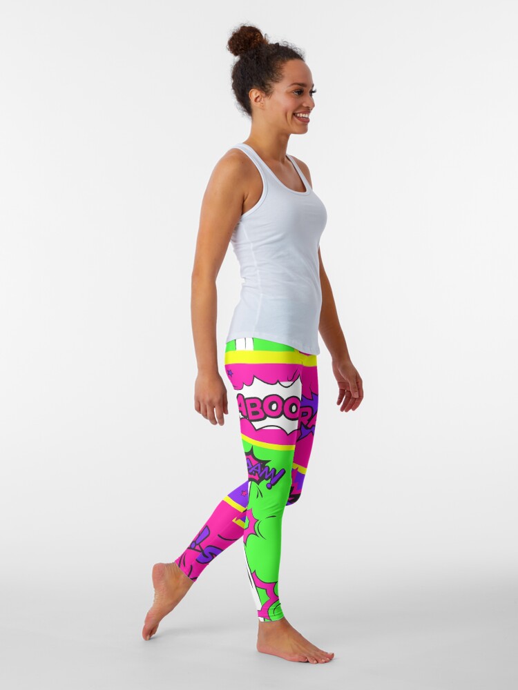 Alternate view of Bright and Colorful Comic Book Art Leggings