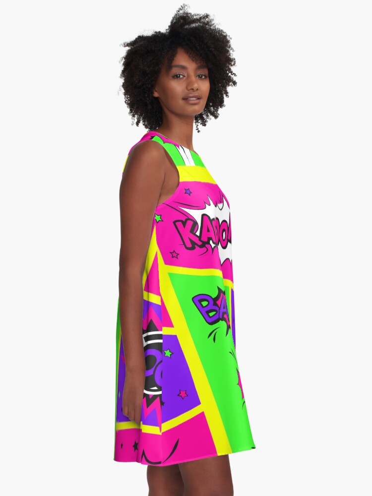 Alternate view of Bright and Colorful Comic Book Art A-Line Dress