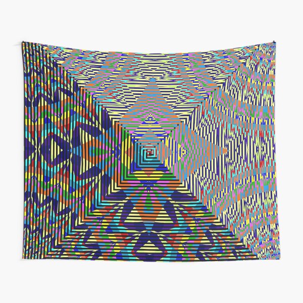 Square Spiral Rainbow Tapestry