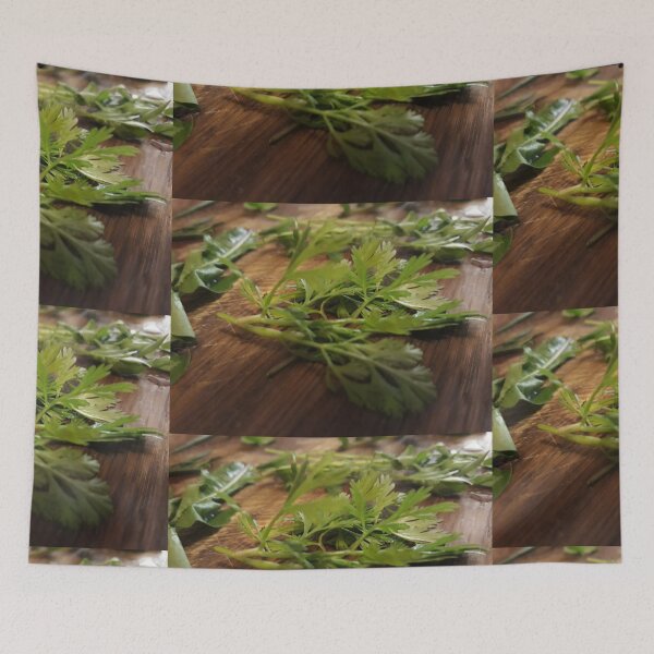 Item preview, Cilantro Coriander on Wooden Chopping Board designed and sold by Beachy.
