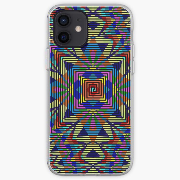 Square Spiral Rainbow iPhone Soft Case