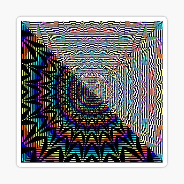 Square Spiral Rainbow Sticker