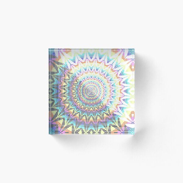 Square Spiral Rainbow Acrylic Block