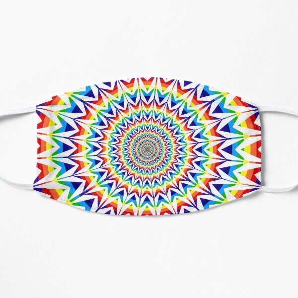 Square Spiral Rainbow Flat Mask