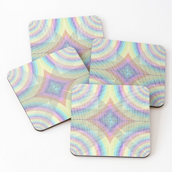 Square Spiral Rainbow Coasters (Set of 4)