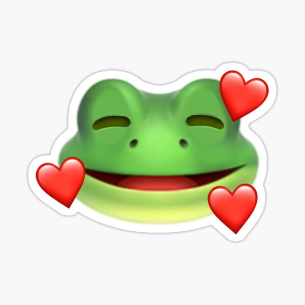 "Loving frog emoji" Sticker by galacticpieart Redbubble
