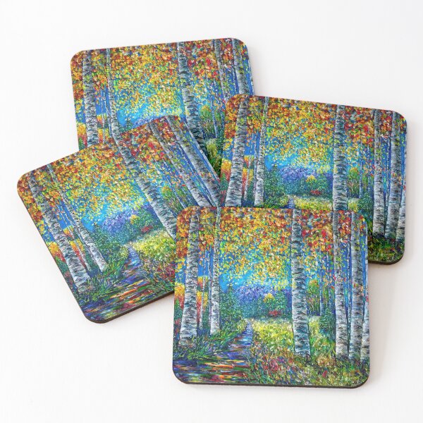Artikelvorschau, Nocturne Blue Spachtel Aspen Trees – Ein strukturiertes Meisterwerk entworfen und verkauft von Rocky Mountain Artistry.