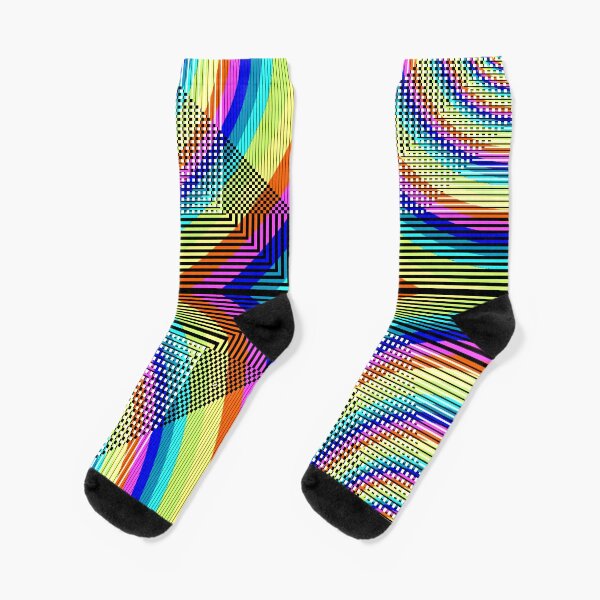 Square Spiral Rainbow Socks