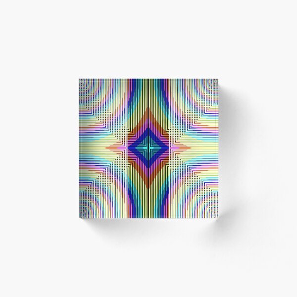 Square Spiral Rainbow Acrylic Block