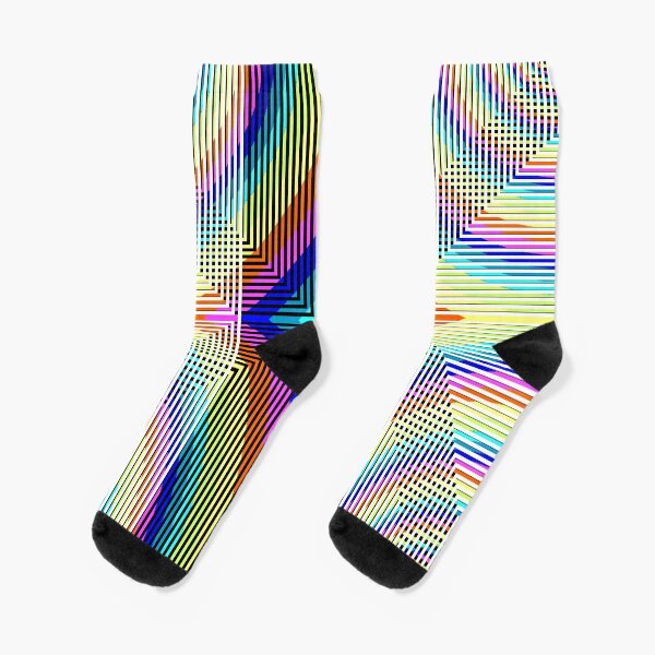 Square Spiral Rainbow Socks