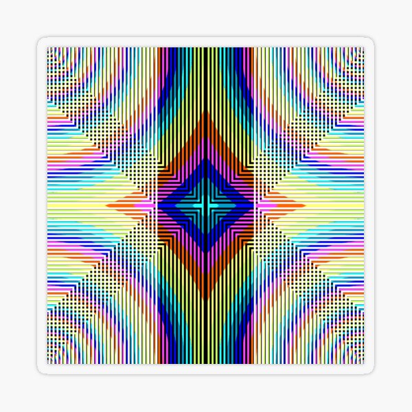 Square Spiral Rainbow Transparent Sticker
