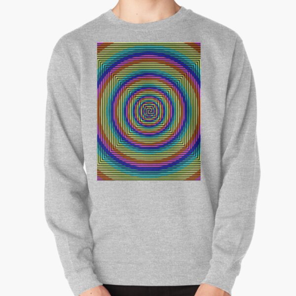 Square Spiral Rainbow Pullover Sweatshirt
