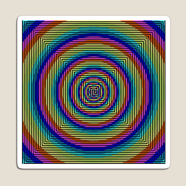 Square Spiral Rainbow Magnet