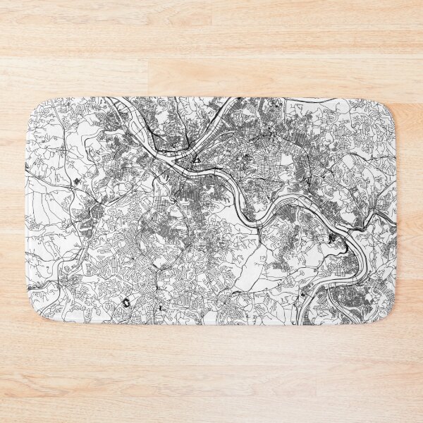 Item preview, Pittsburgh White Map designed and sold by multiplicitymap.