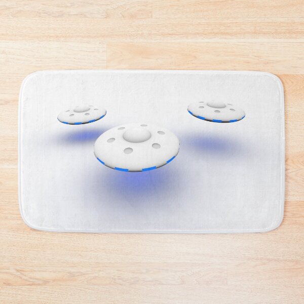 Item preview, White UFOs with blue light designed and sold by lathspell.