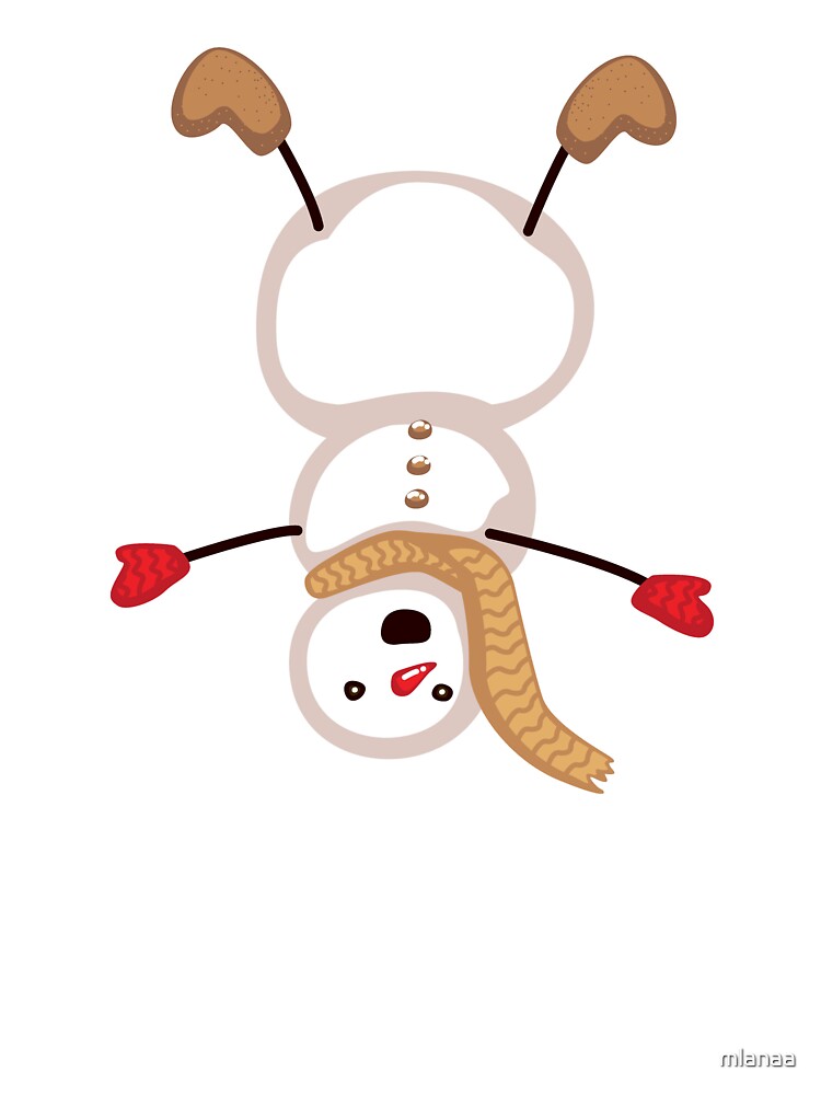 Upside Down Winter Holidays Snowman Isolated On White Baby One Piece By Mlanaa Redbubble