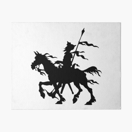 Don Quijote de La Mancha y Rocinante | Don Quijote silueta | Blanco y negro | Lámina rígida