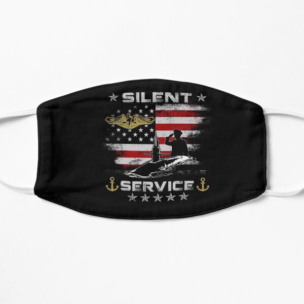 US Navy Submarines - Silent Service with Dolphins Vintage T-Shirt Flat Mask