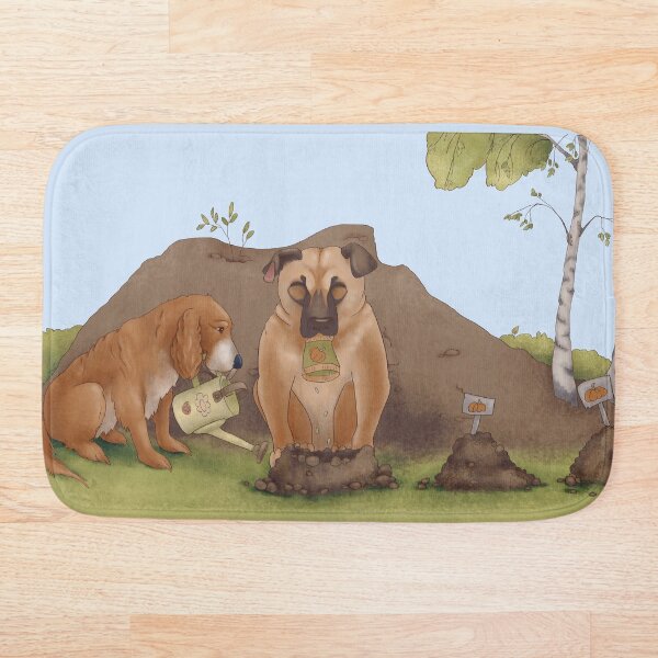 Item preview, Dogs are planting a garden. Spaniel with a watering can. designed and sold by katyaZverek.