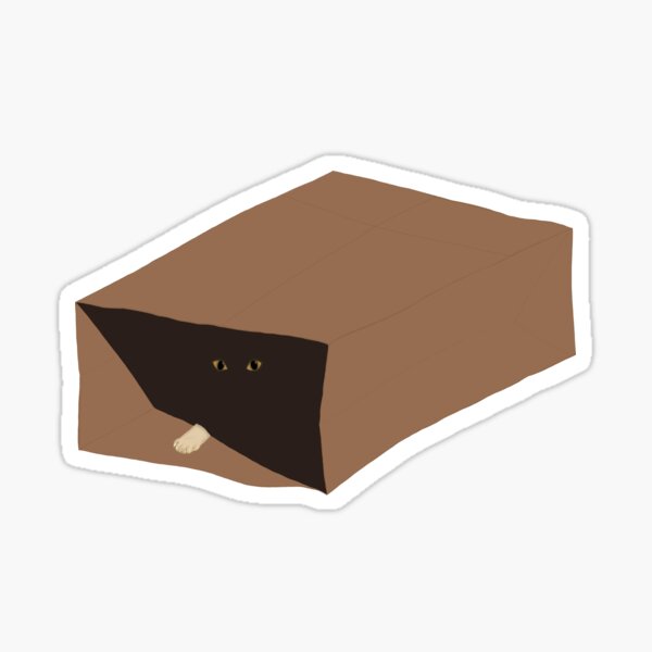 Item preview, Cat (Monster) Hiding in a Paper Bag designed and sold by HousecatDesigns.