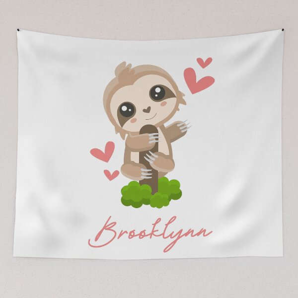 Item preview, Brooklynn Sloth Baby Girl Cute Hearts designed and sold by HelloFromAja.