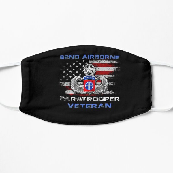82nd Airborne Paratrooper Veteran Tshirt T-Shirt Flat Mask