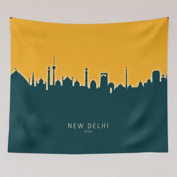 Item preview, New Delhi India Skyline designed and sold by ArtPrints.
