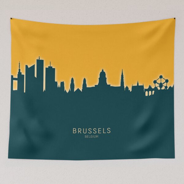 Item preview, Brussels Belgium Skyline designed and sold by ArtPrints.