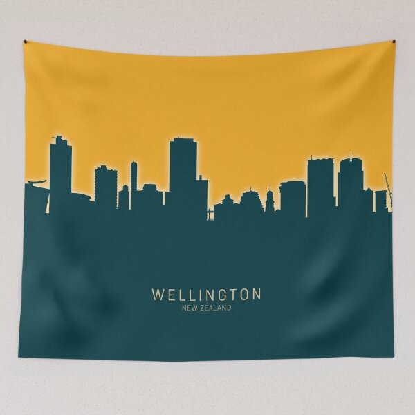 Item preview, Wellington New Zealand Skyline designed and sold by ArtPrints.