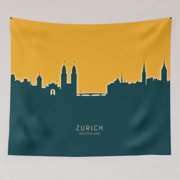 Item preview, Zurich Switzerland Skyline designed and sold by ArtPrints.
