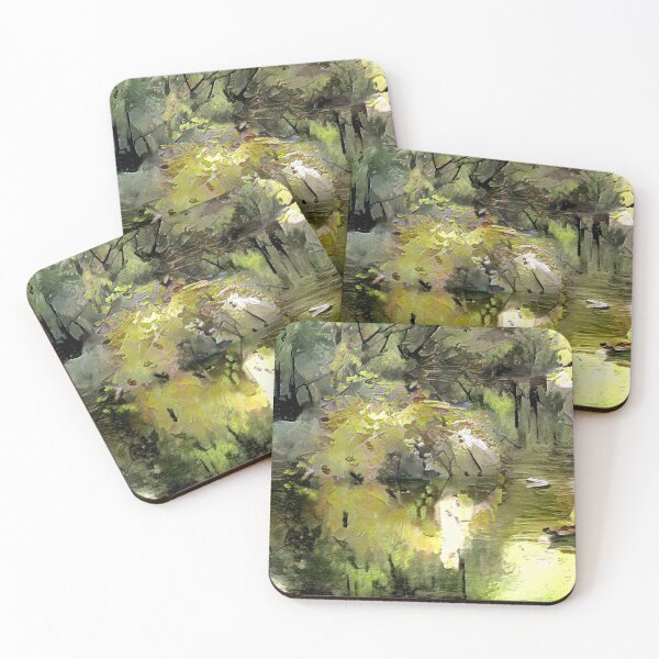 Item preview, reflections in a rainforest pool painting in embossed 3D style designed and sold by Sylvan Myst.